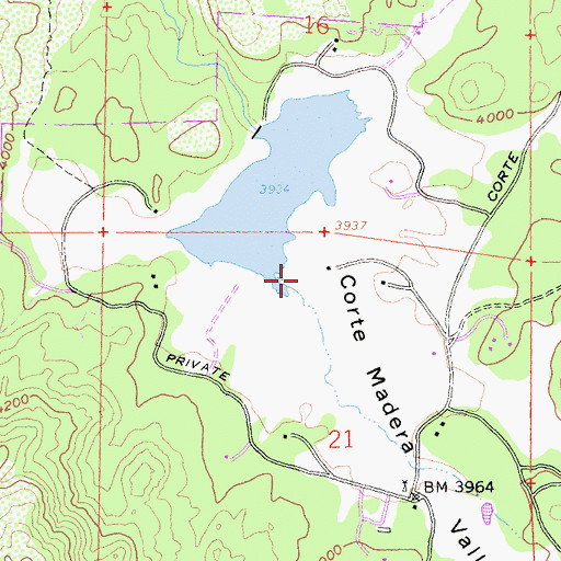 Topographic Map of Corte Madera Valley, CA