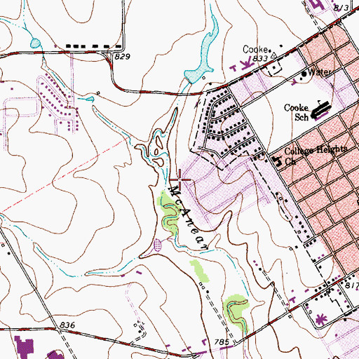 Topographic Map of City of Cleburne, TX