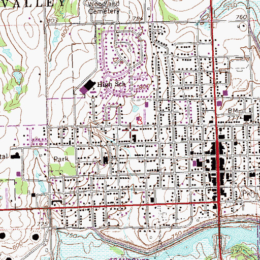 Topographic Map of City of Cleveland, OK