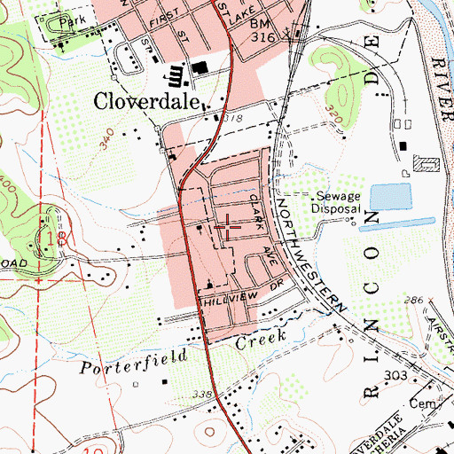 Topographic Map of City of Cloverdale, CA