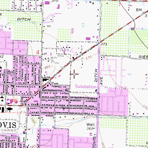 Topographic Map of City of Clovis, CA