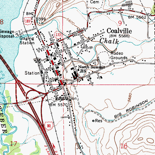 Topographic Map of City of Coalville, UT
