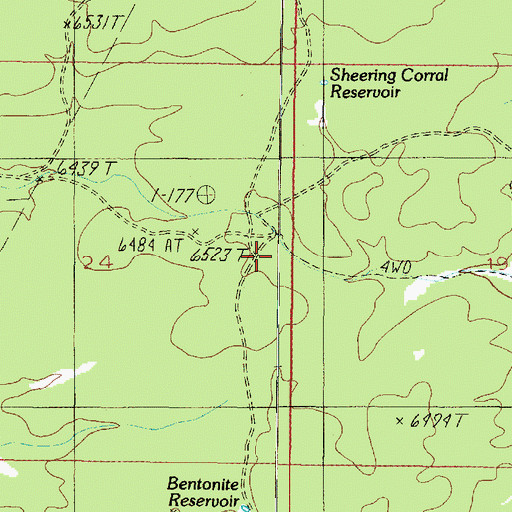 Topographic Map of Shearing Shed Reservoir, AZ
