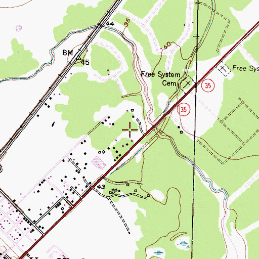 Topographic Map of Van Vleck Census Designated Place, TX