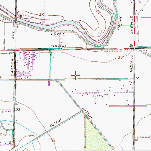 Topographic Map of Villa Pancho Census Designated Place, TX