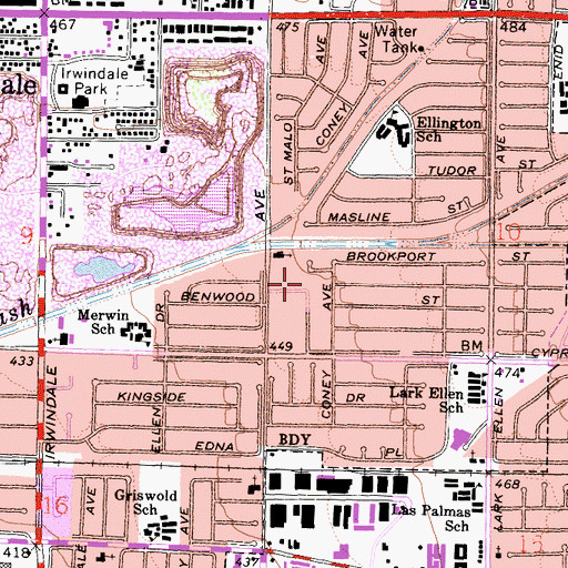 Topographic Map of Vincent Census Designated Place, CA