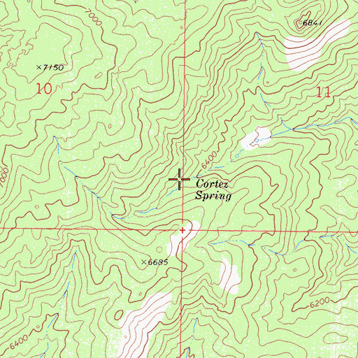 Topographic Map of Cortez Spring, CA