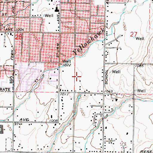 Topographic Map of Walla Walla East Census Designated Place, WA