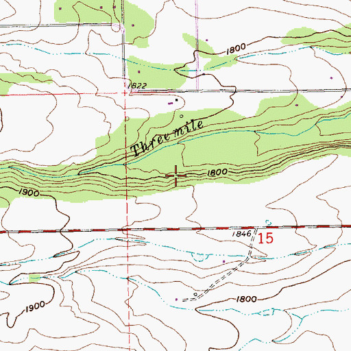 Topographic Map of Wamic Census Designated Place, OR