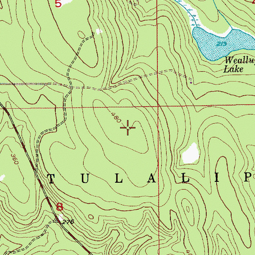 Topographic Map of Weallup Lake Census Designated Place, WA