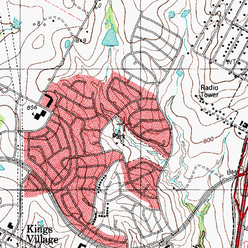 Topographic Map of Wells Branch Census Designated Place, TX