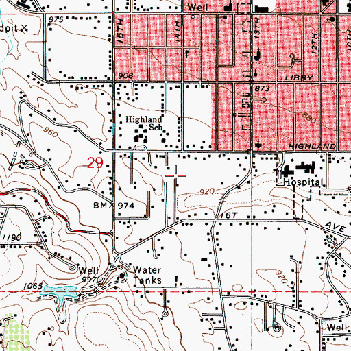 Topographic Map of West Clarkston-Highland Census Designated Place, WA