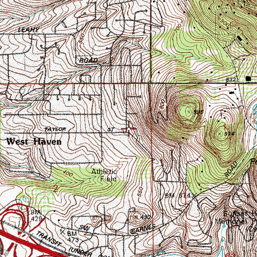 Topographic Map of West Haven-Sylvan Census Designated Place, OR