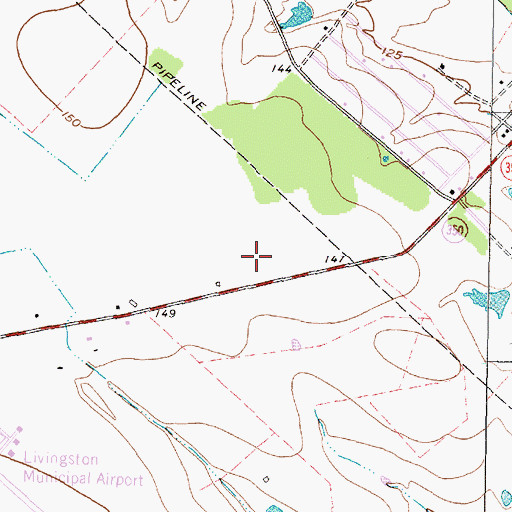 Topographic Map of West Livingston Census Designated Place, TX