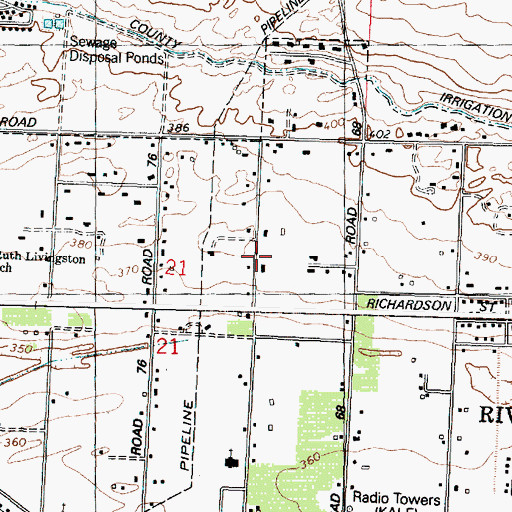 Topographic Map of West Pasco Census Designated Place, WA