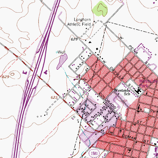Topographic Map of West Pearsall Census Designated Place (historical), TX