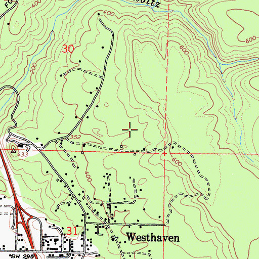 Topographic Map of Westhaven-Moonstone Census Designated Place, CA