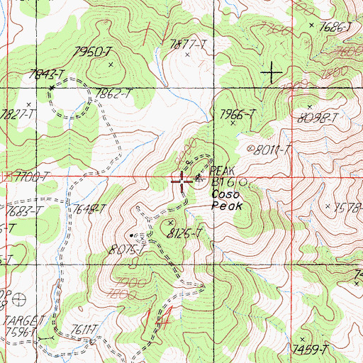 Topographic Map of Coso Peak, CA