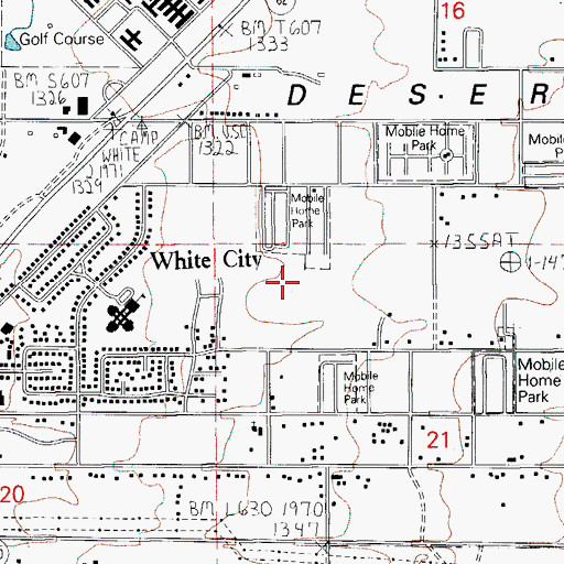Topographic Map of White City Census Designated Place, OR