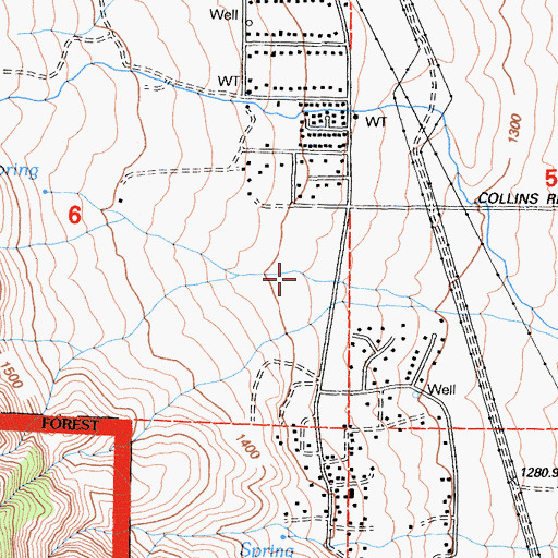 Topographic Map of Wilkerson Census Designated Place, CA