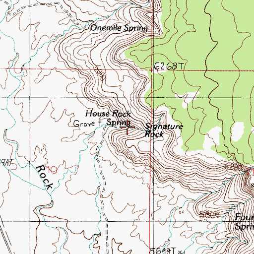 Topographic Map of Signature Rock, AZ