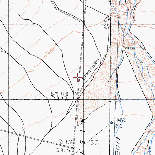 Topographic Map of Coso Wash, CA