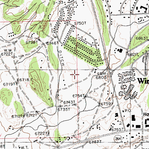 Topographic Map of Window Rock Census Designated Place, AZ