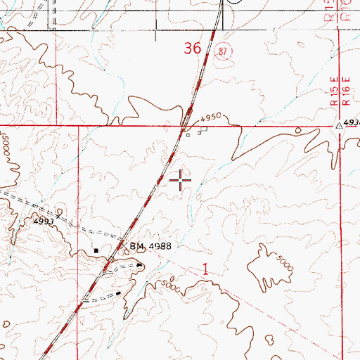 Topographic Map of Winslow West Census Designated Place, AZ