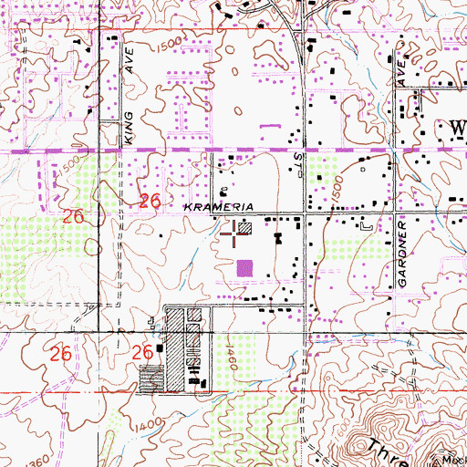 Topographic Map of Woodcrest Census Designated Place, CA