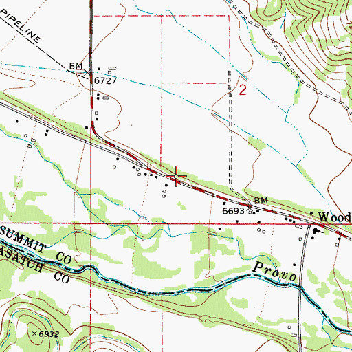 Topographic Map of Woodland Census Designated Place, UT
