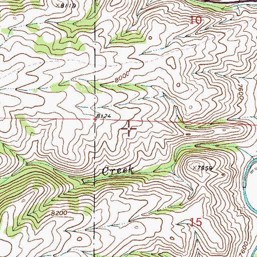 Topographic Map of Woods Landing-Jelm Census Designated Place, WY