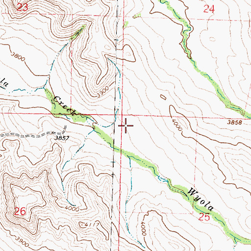 Topographic Map of Wyola Census Designated Place, MT