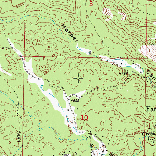 Topographic Map of Yarnell Census Designated Place, AZ