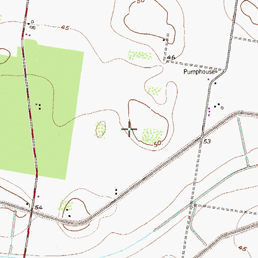 Topographic Map of Yznaga Census Designated Place, TX
