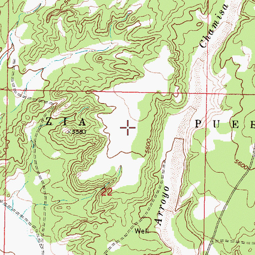 Topographic Map of Zia Pueblo Census Designated Place, NM