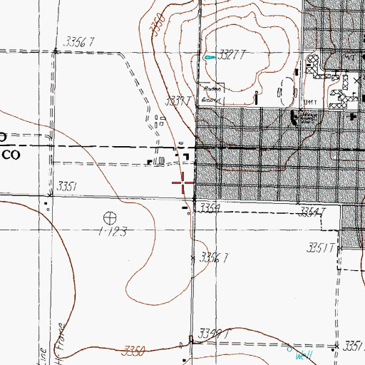 Topographic Map of City of Abernathy, TX
