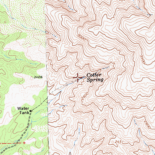 Topographic Map of Cotter Spring, CA