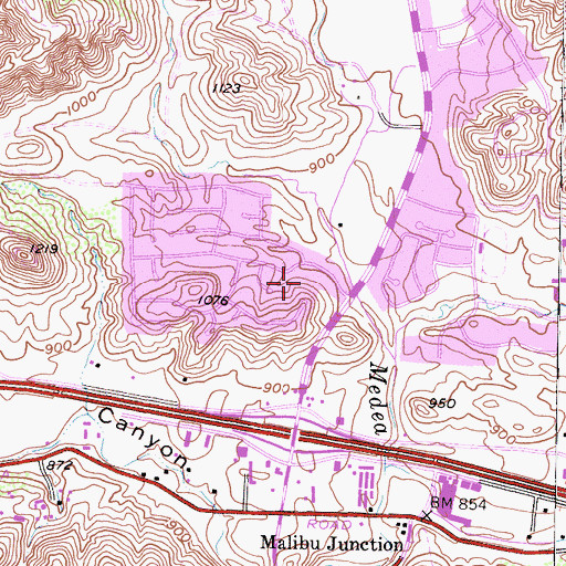 Topographic Map of City of Agoura Hills, CA