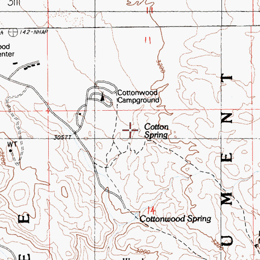 Topographic Map of Cotton Spring, CA