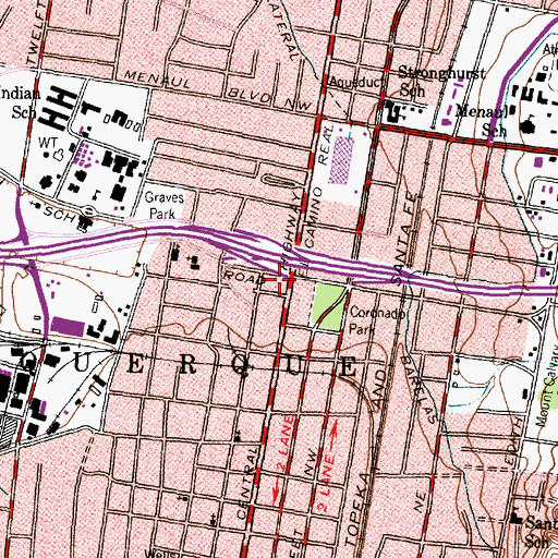 Topographic Map of City of Albuquerque, NM