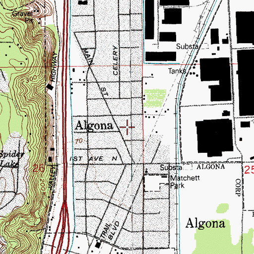Topographic Map of City of Algona, WA