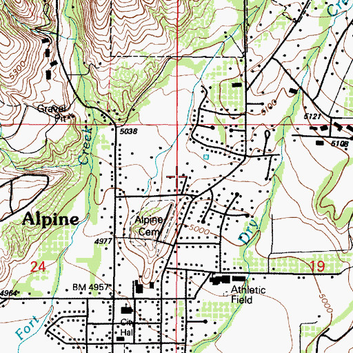 Topographic Map of City of Alpine, UT