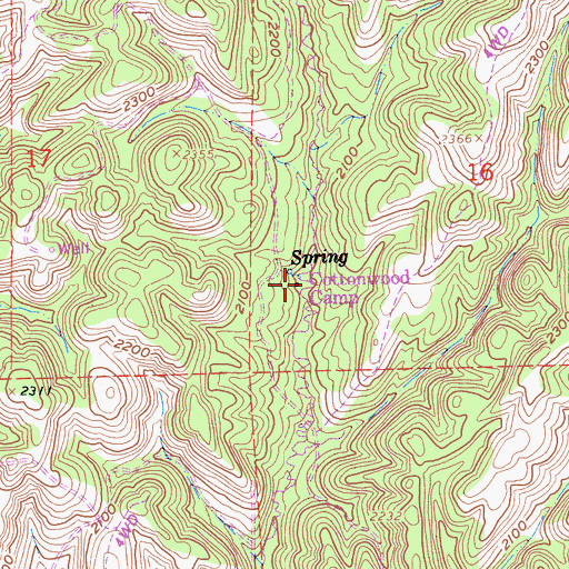 Topographic Map of Cottonwood Camp, CA