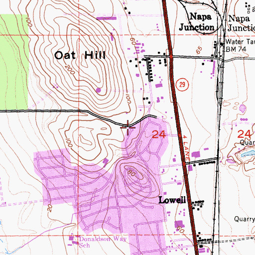 Topographic Map of City of American Canyon, CA