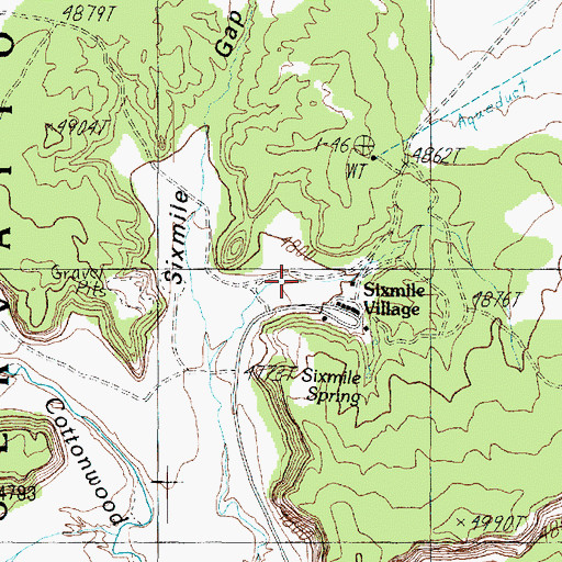 Topographic Map of Sixmile Village, AZ
