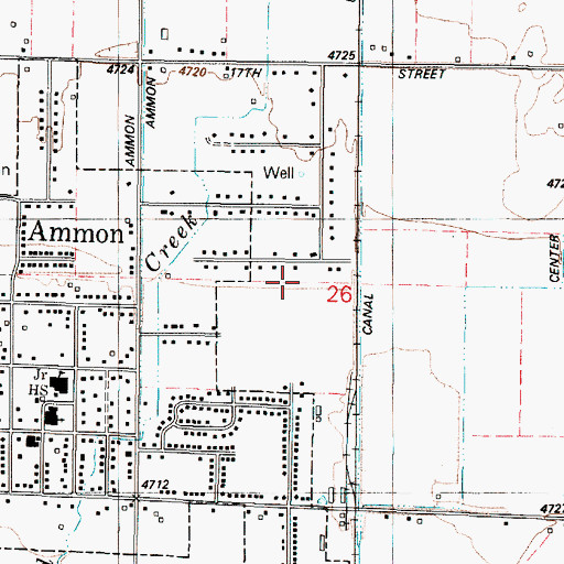 Topographic Map of City of Ammon, ID