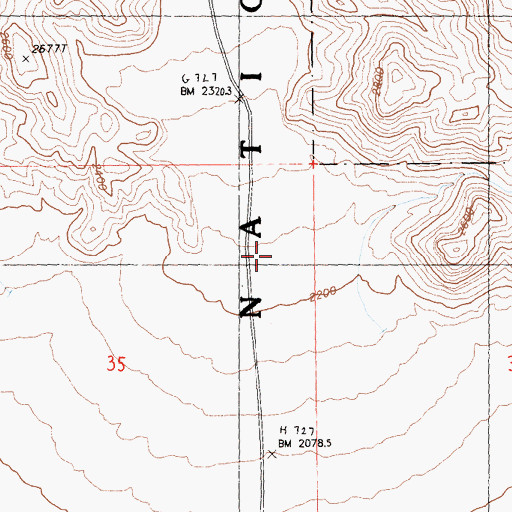 Topographic Map of Cottonwood Canyon, CA