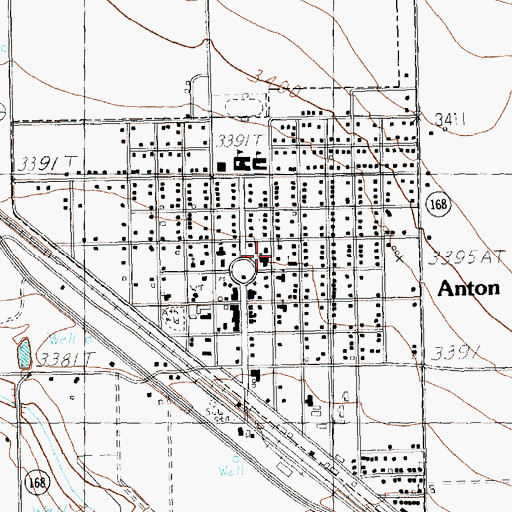 Topographic Map of City of Anton, TX