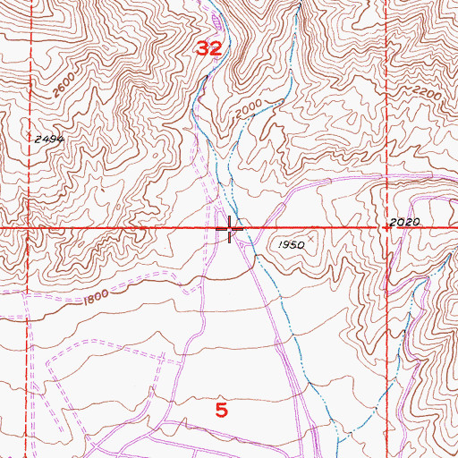 Topographic Map of Cottonwood Canyon, CA