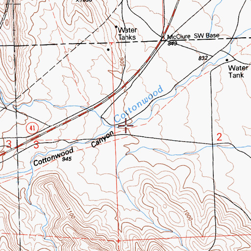 Topographic Map of Cottonwood Canyon, CA